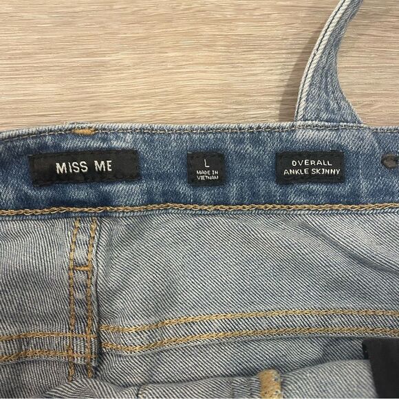 Miss Me Bib Jean Overalls Ankle Skinny Large L - Picture 5 of 13